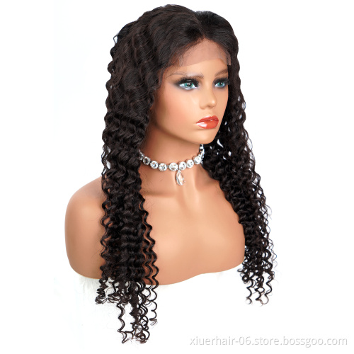 180% Hair Density 13*6 Hd Lace Front 13X6 Loose Deep Wave Wig Brazilian Human Hair 13*4 Deep Wave Lace Frontal Wig